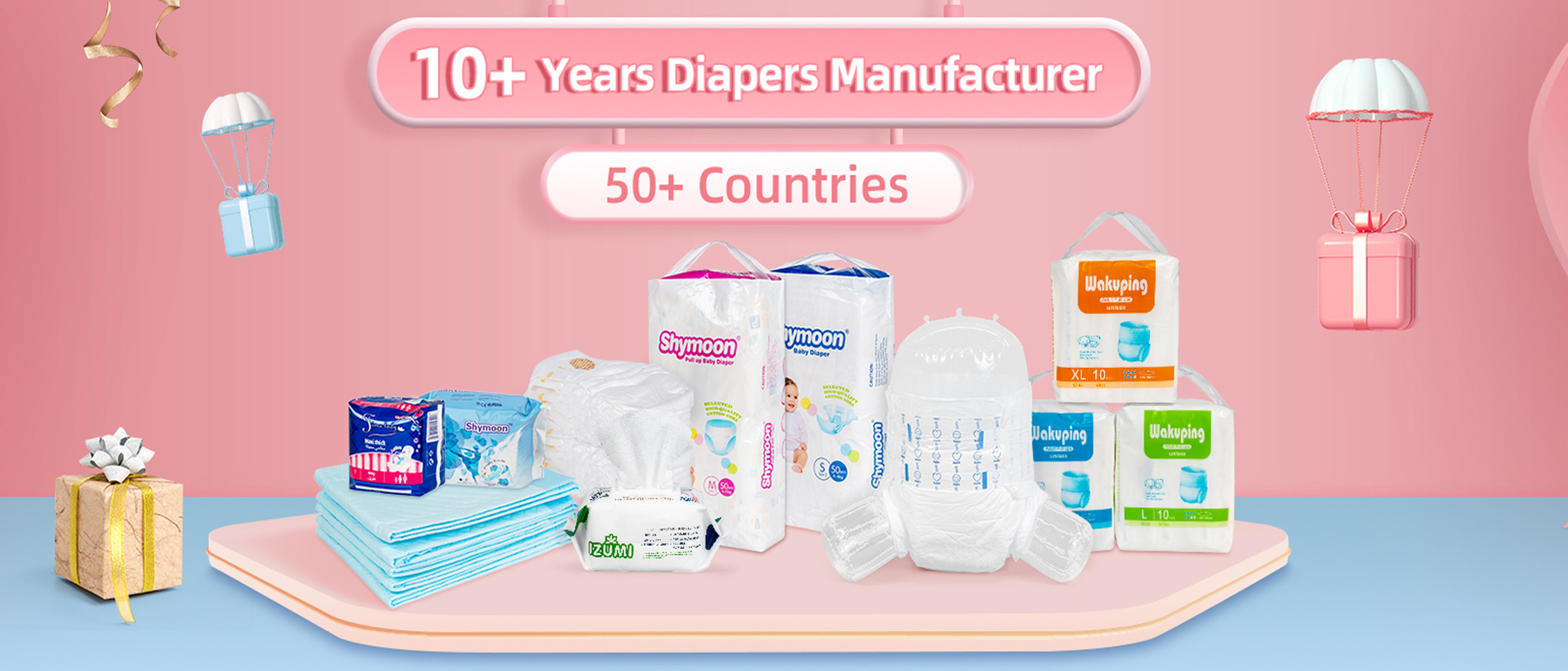 10 years + baby diapers manufacturers